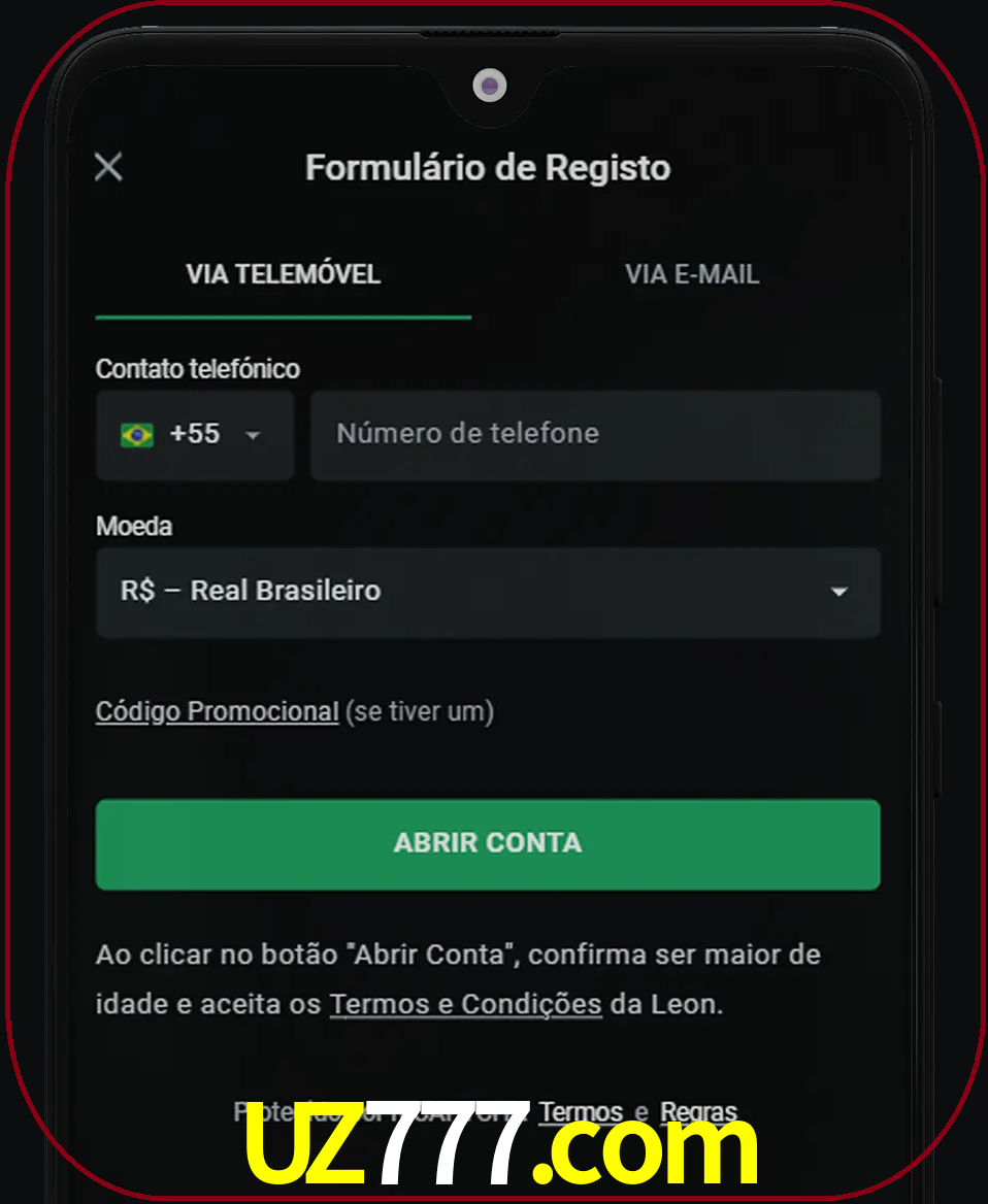 Abra o aplicativo e inicie o processo de registro.