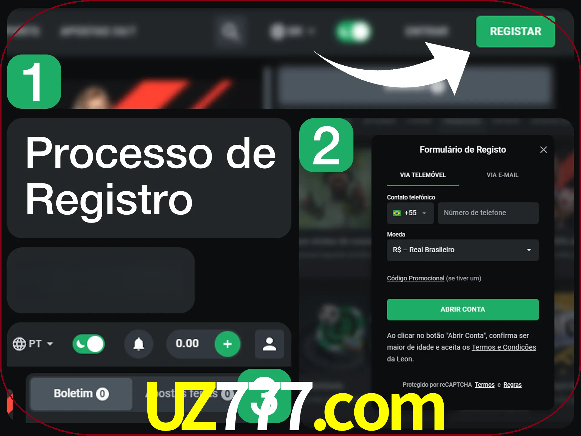 O processo de registro na LeonBet é simples.